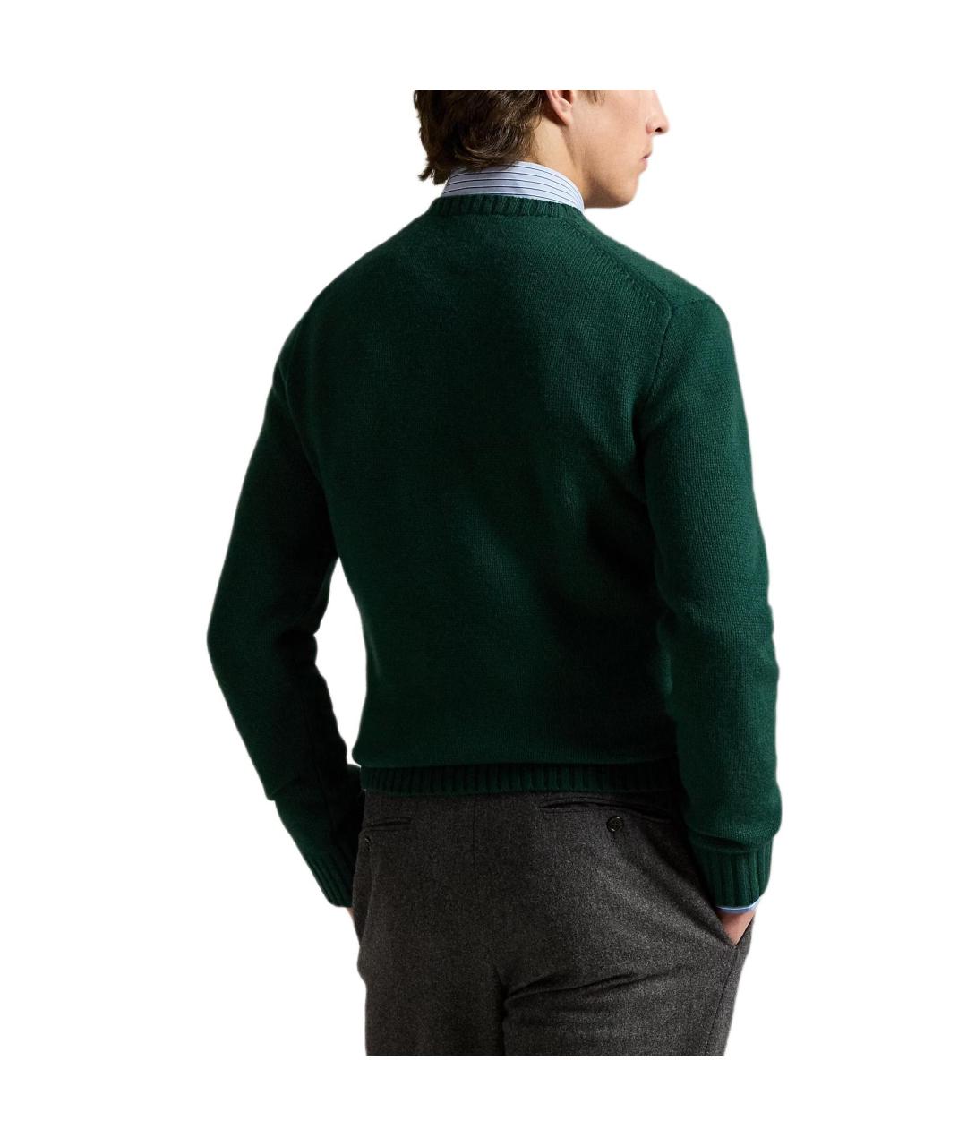POLO RALPH LAUREN Зеленый шерстяной джемпер / свитер, фото 4