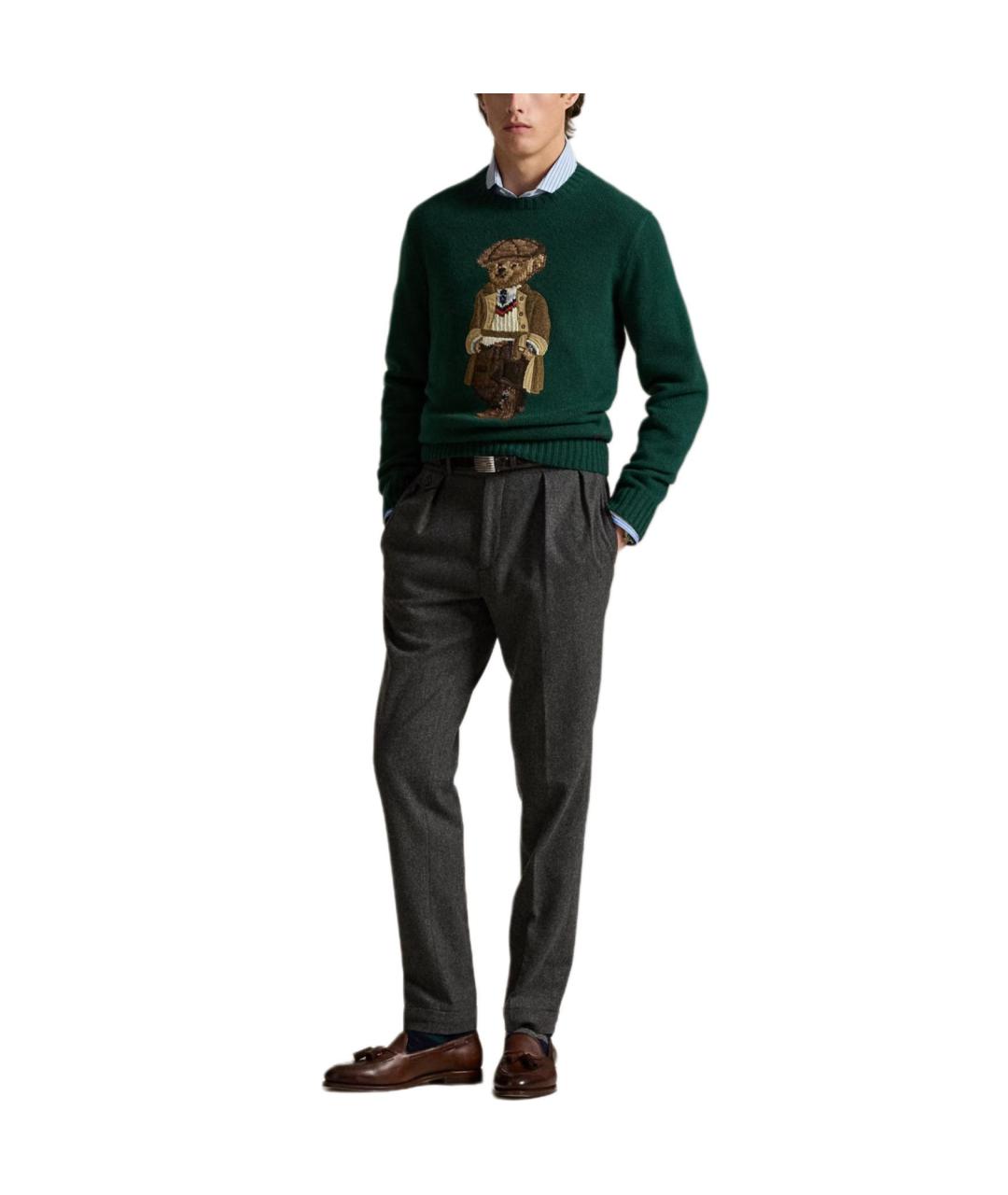 POLO RALPH LAUREN Зеленый шерстяной джемпер / свитер, фото 5