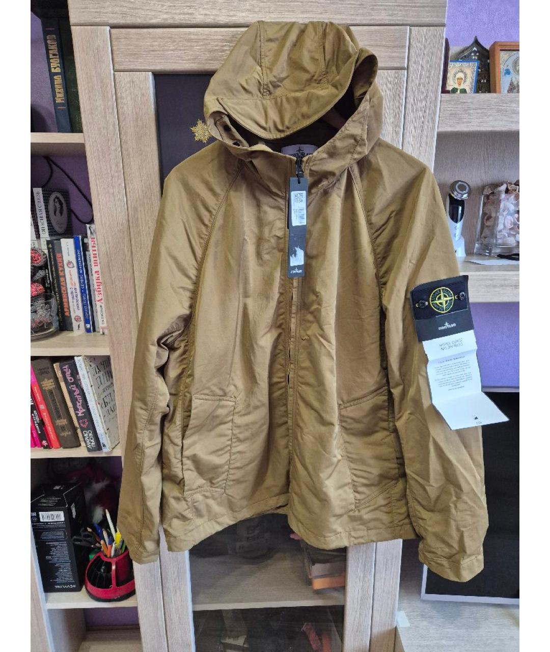 STONE ISLAND Горчичная полиэстеровая куртка, фото 6