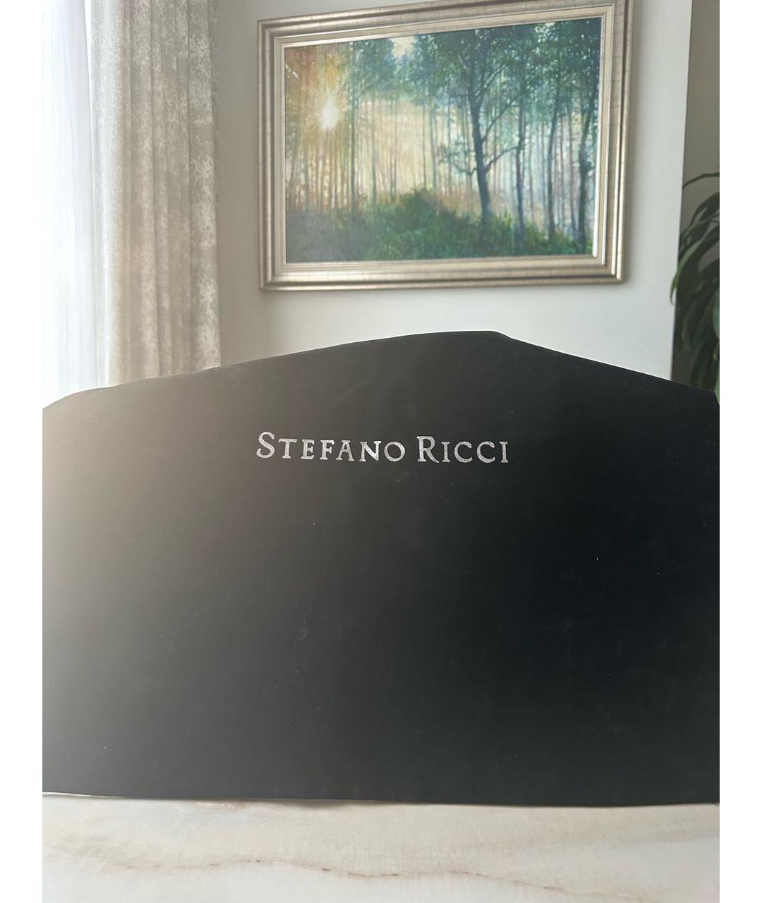 STEFANO RICCI Черный кожаный портфель, фото 6