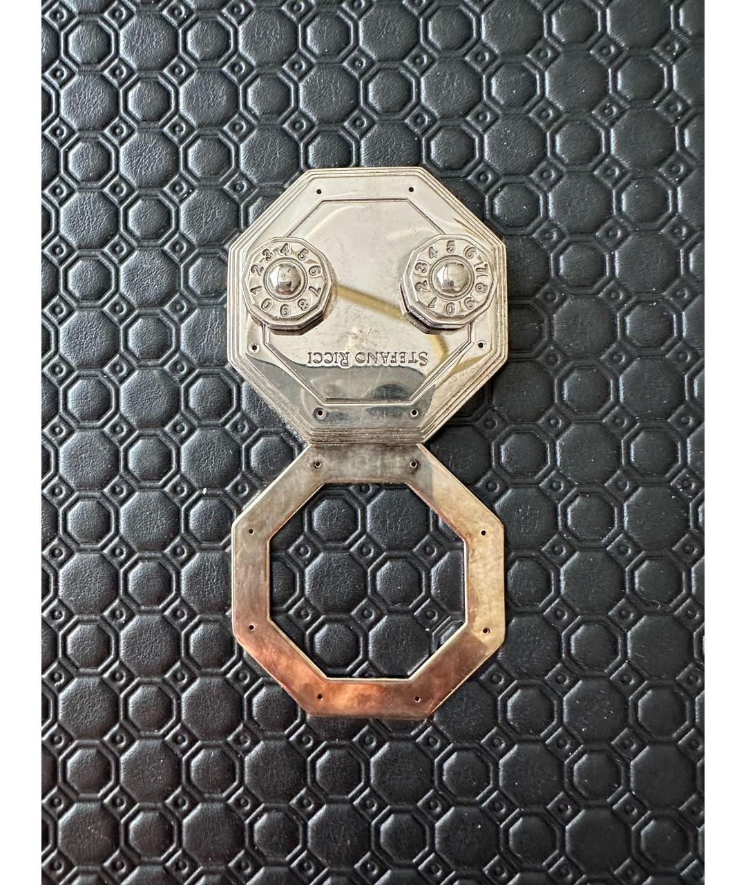 STEFANO RICCI Черный кожаный портфель, фото 4