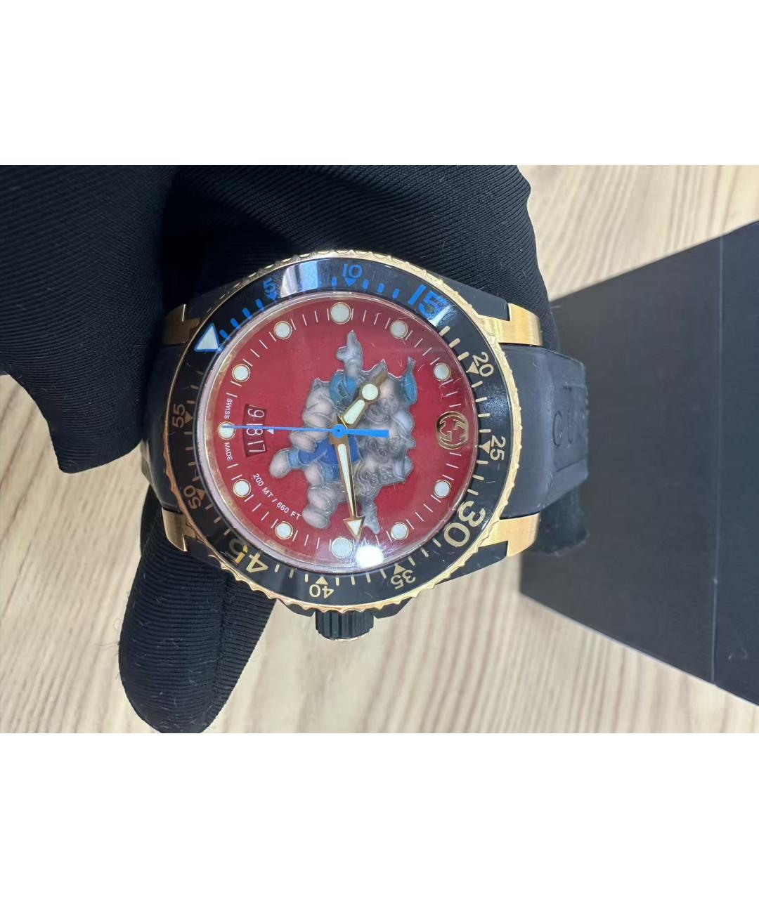 GUCCI Красные часы, фото 3