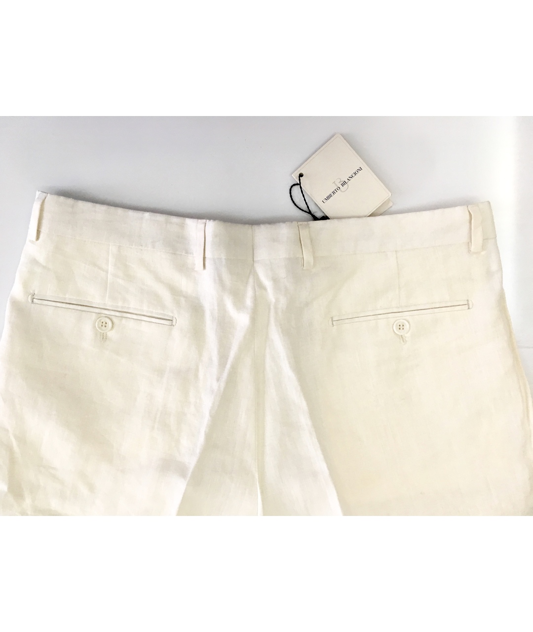 BILANCIONI Белые льняные шорты, фото 5
