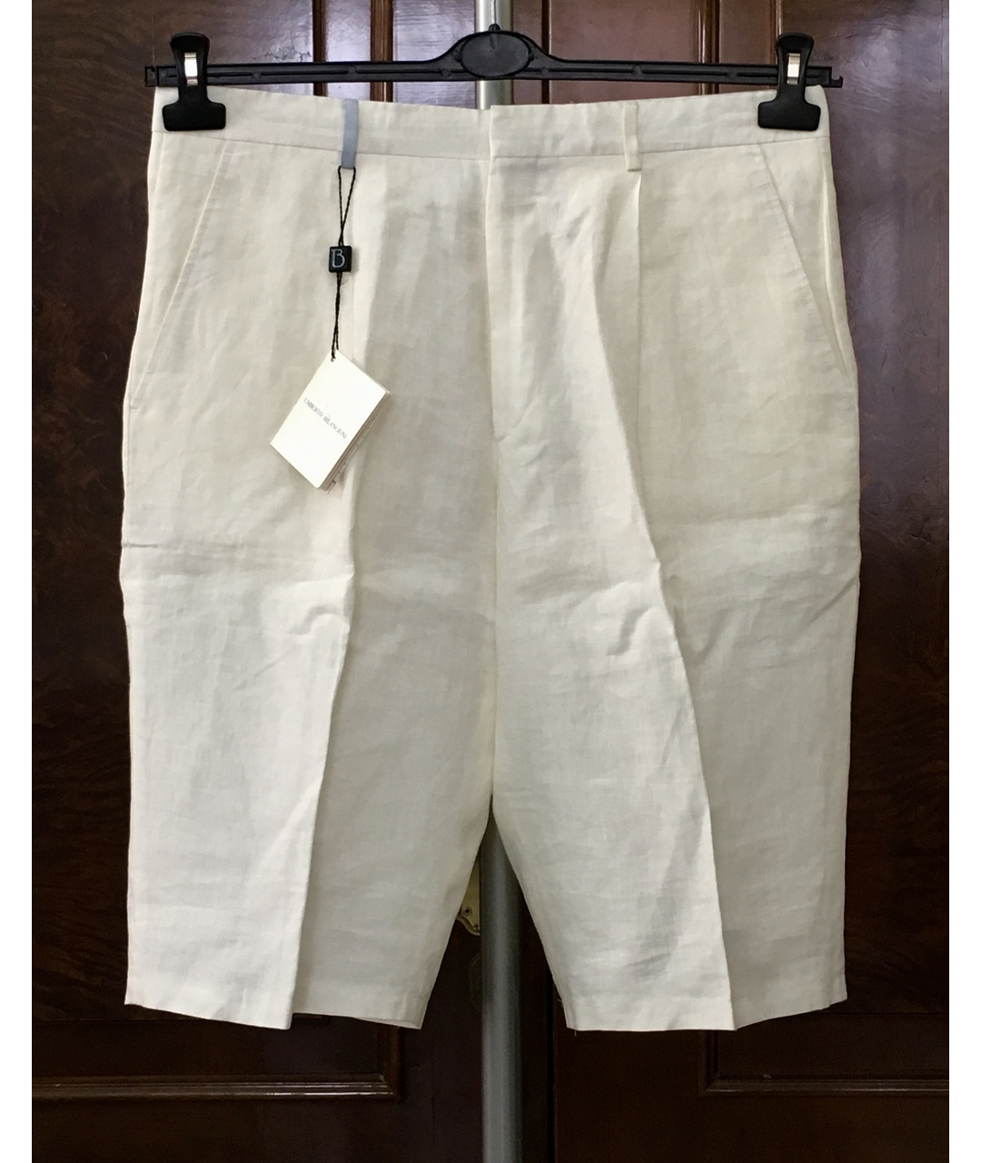 BILANCIONI Белые льняные шорты, фото 7