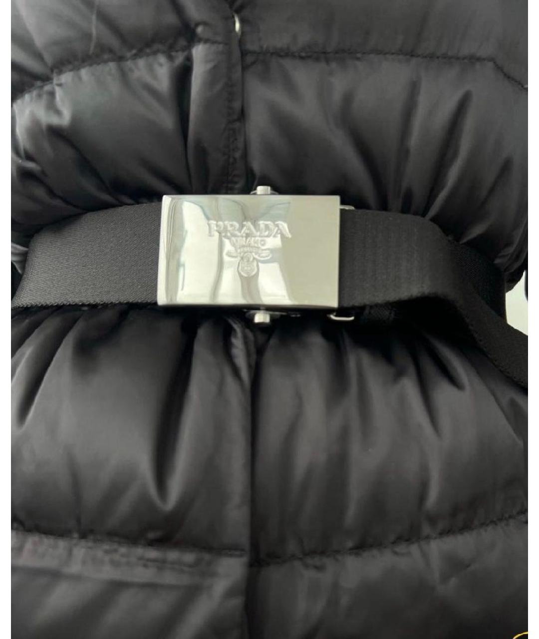 PRADA Черный полиэстеровый пуховик, фото 5