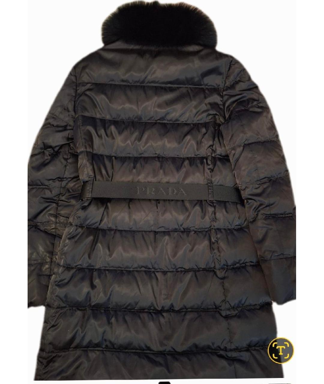 PRADA Черный полиэстеровый пуховик, фото 3