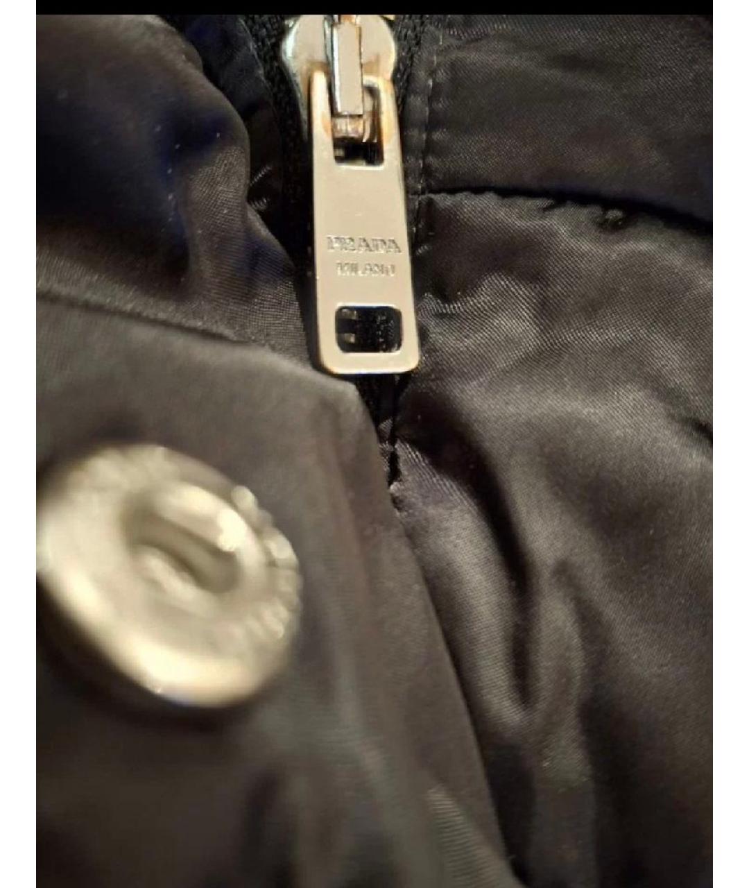 PRADA Черный полиэстеровый пуховик, фото 6