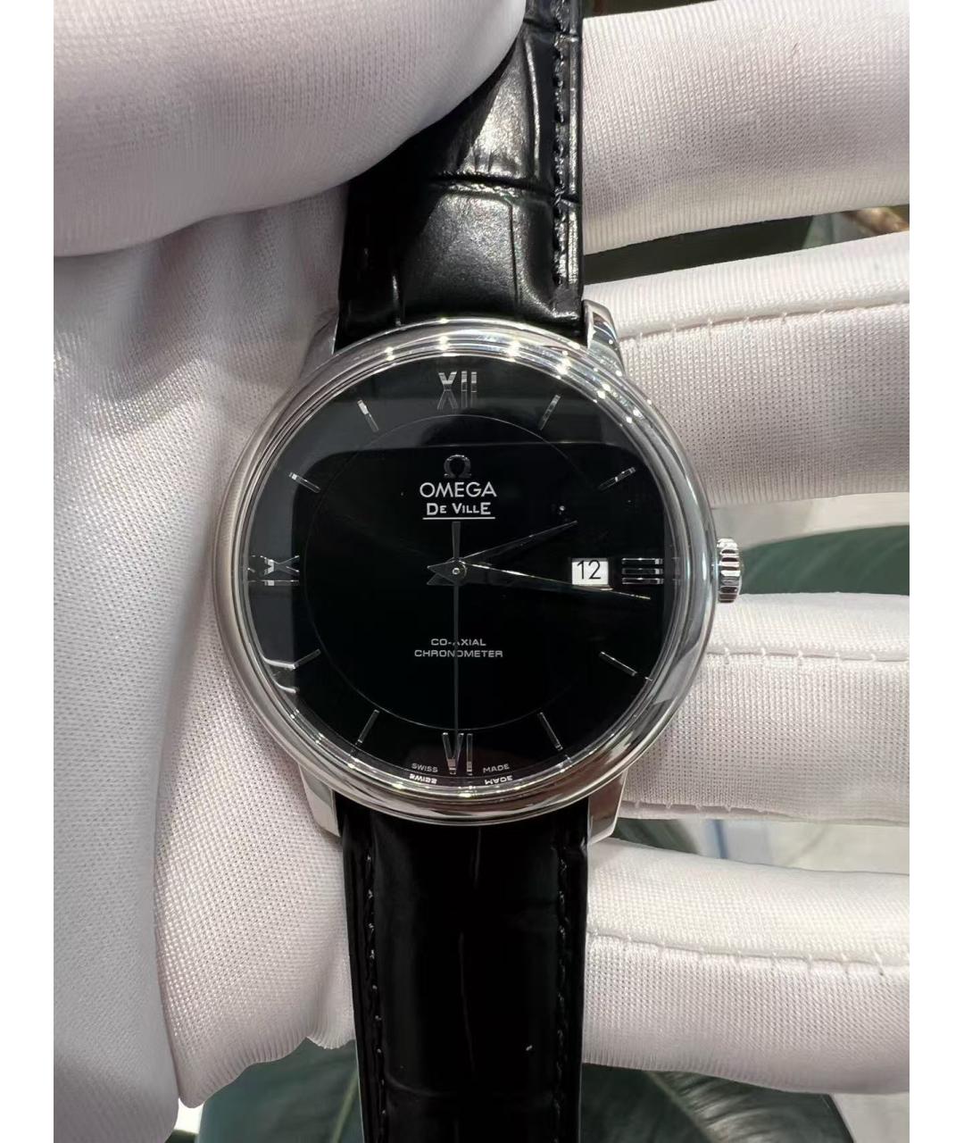 OMEGA Черные часы, фото 2