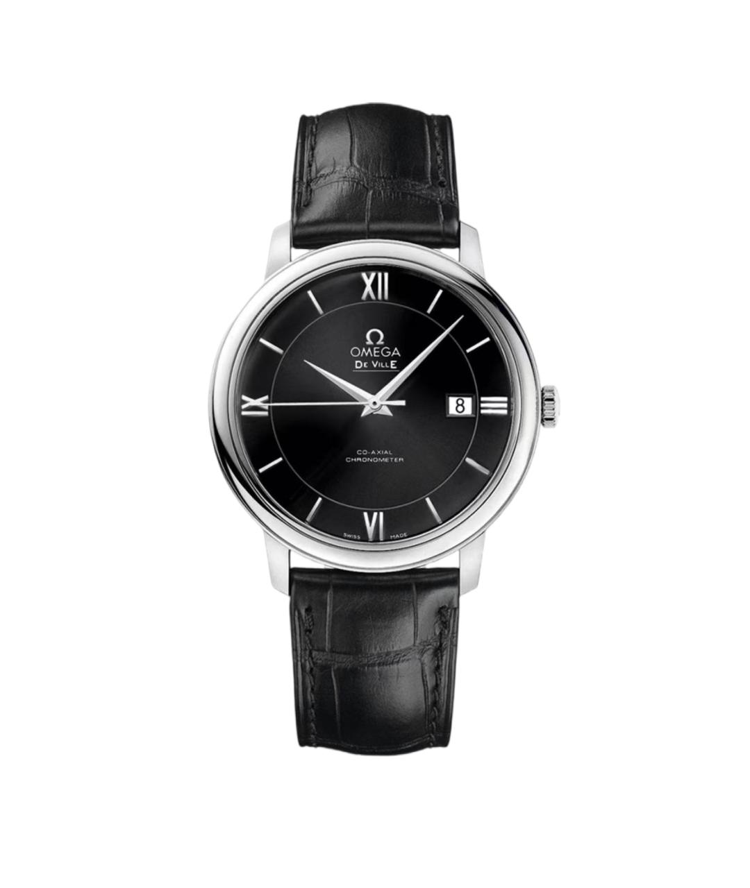 OMEGA Черные часы, фото 1