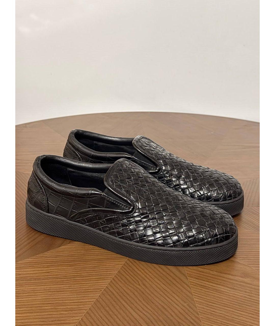 BOTTEGA VENETA Черные кожаные низкие ботинки, фото 3