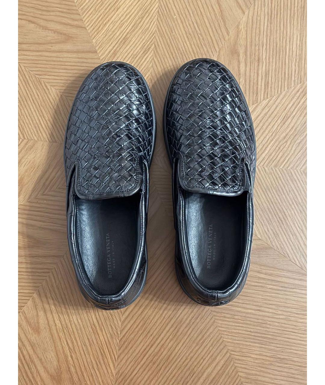 BOTTEGA VENETA Черные кожаные низкие ботинки, фото 2