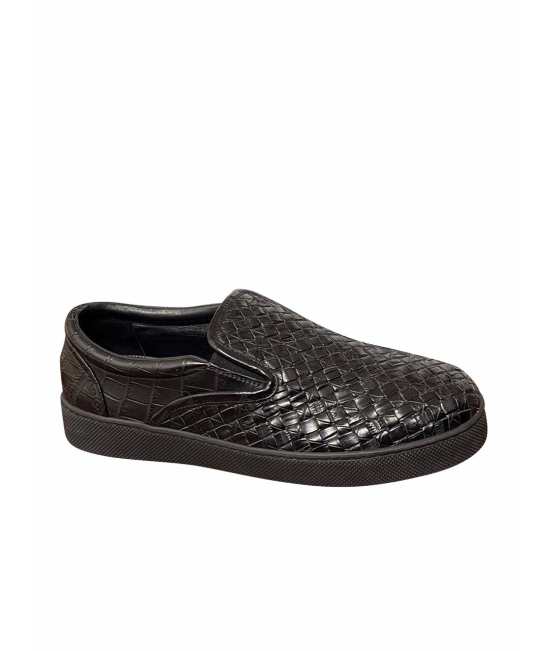 BOTTEGA VENETA Черные кожаные низкие ботинки, фото 1