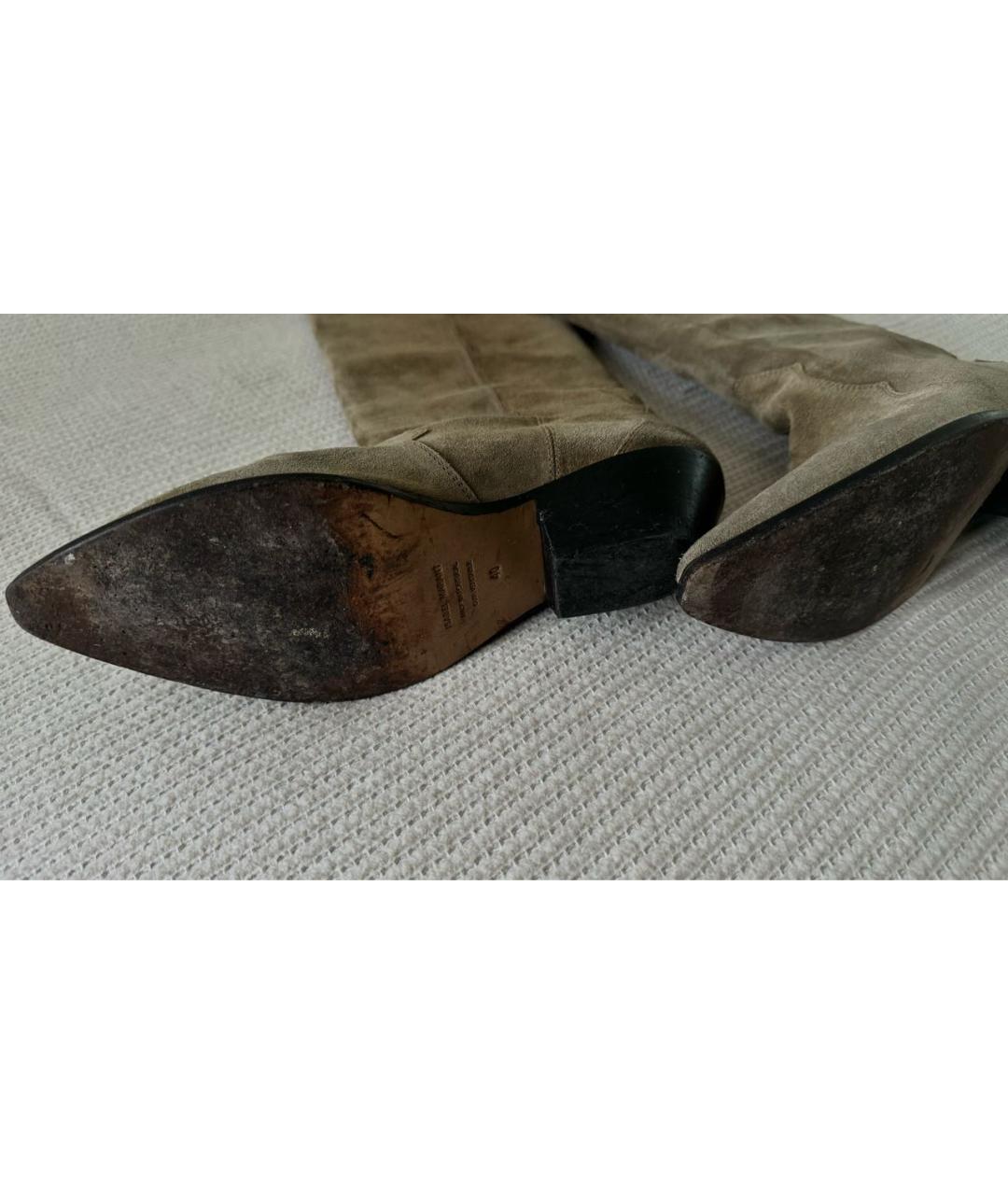 ISABEL MARANT Хаки замшевые сапоги, фото 3