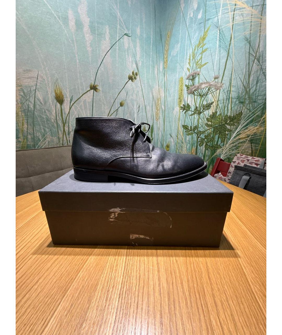 HUGO BOSS Черные кожаные высокие ботинки, фото 7