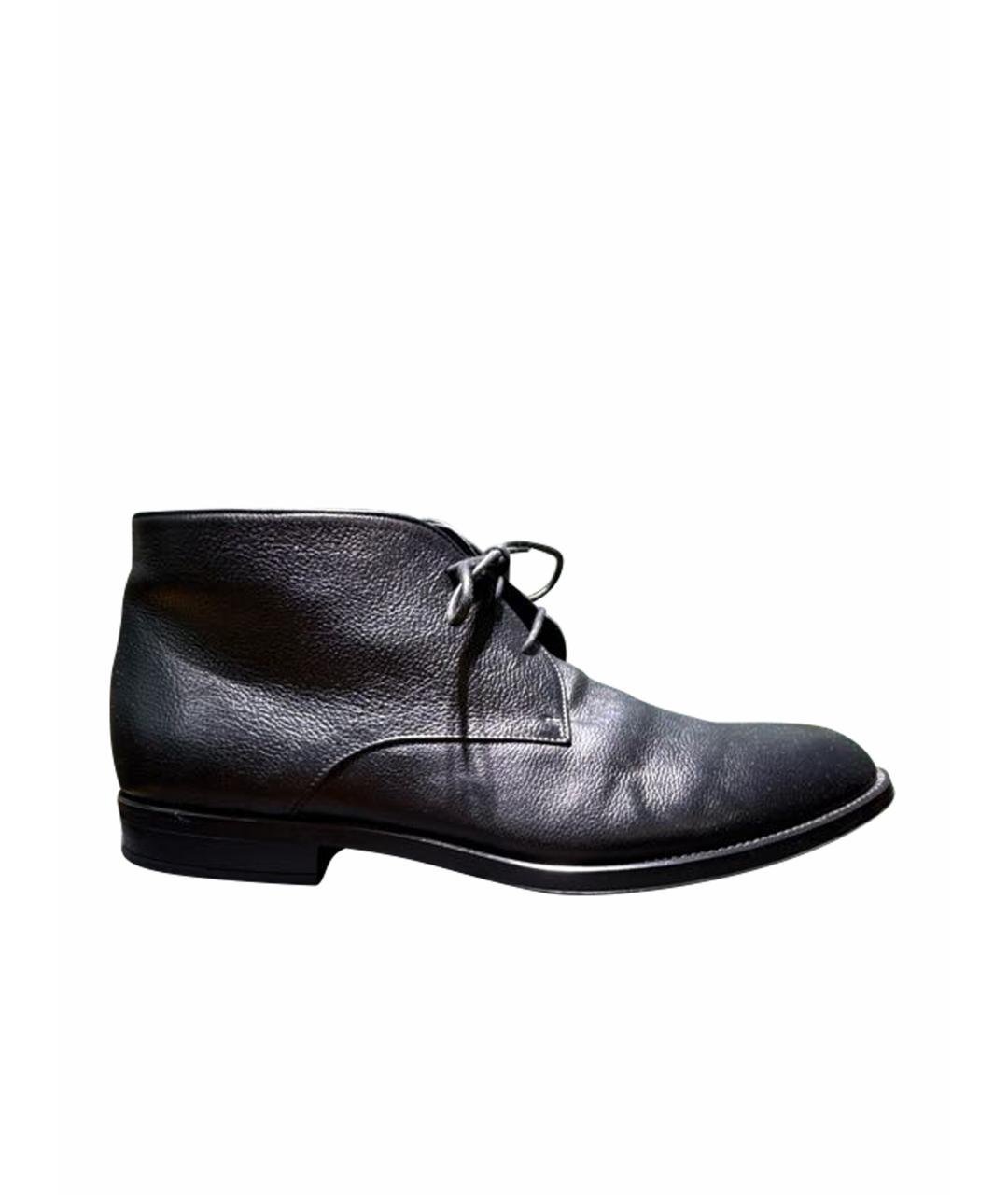 HUGO BOSS Черные кожаные высокие ботинки, фото 1