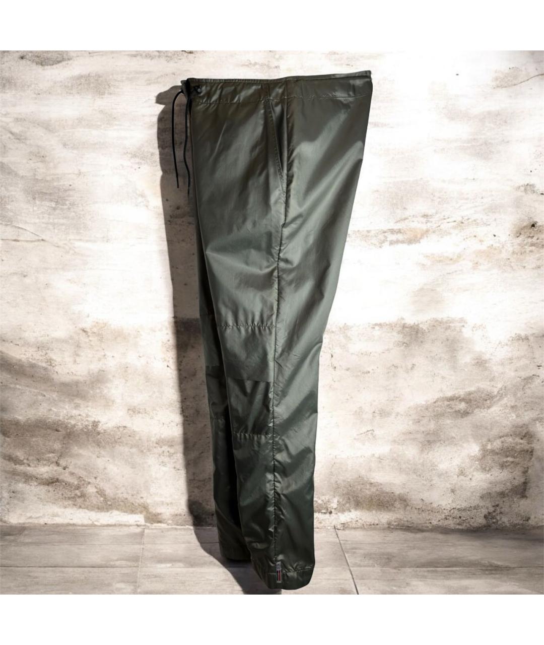 MONCLER GRENOBLE Хаки полиамидовые повседневные брюки, фото 6