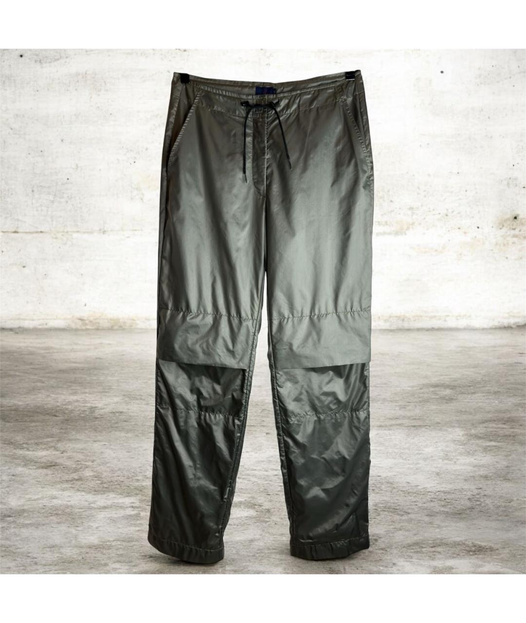 MONCLER GRENOBLE Хаки полиамидовые повседневные брюки, фото 9