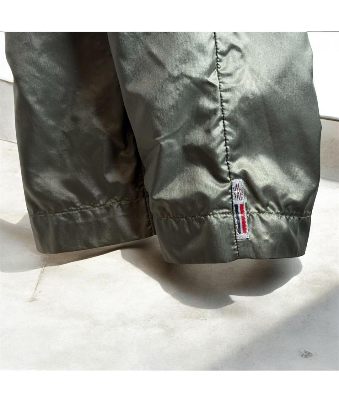 MONCLER GRENOBLE Хаки полиамидовые повседневные брюки, фото 7