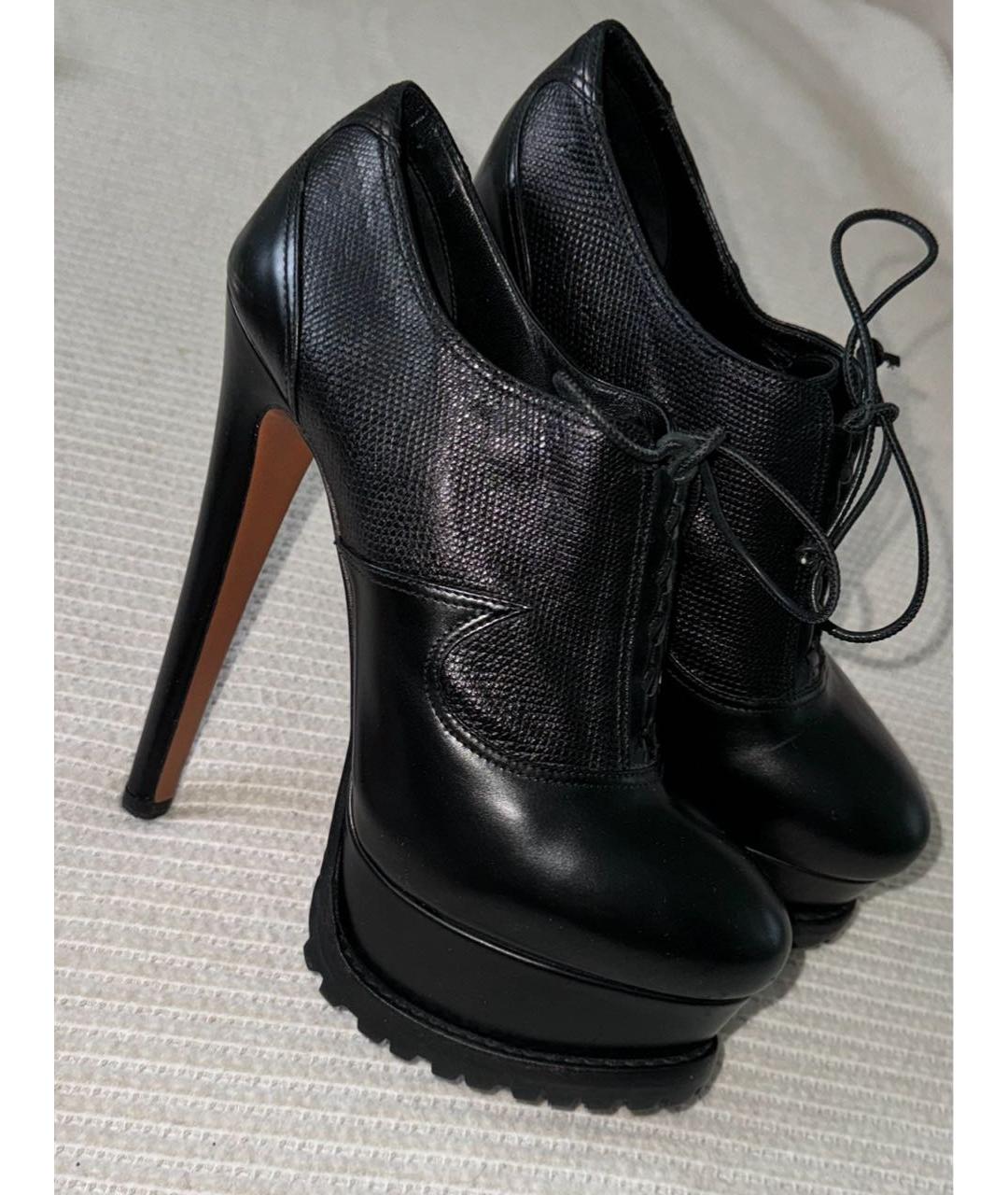 ALAIA Черные кожаные ботильоны, фото 4