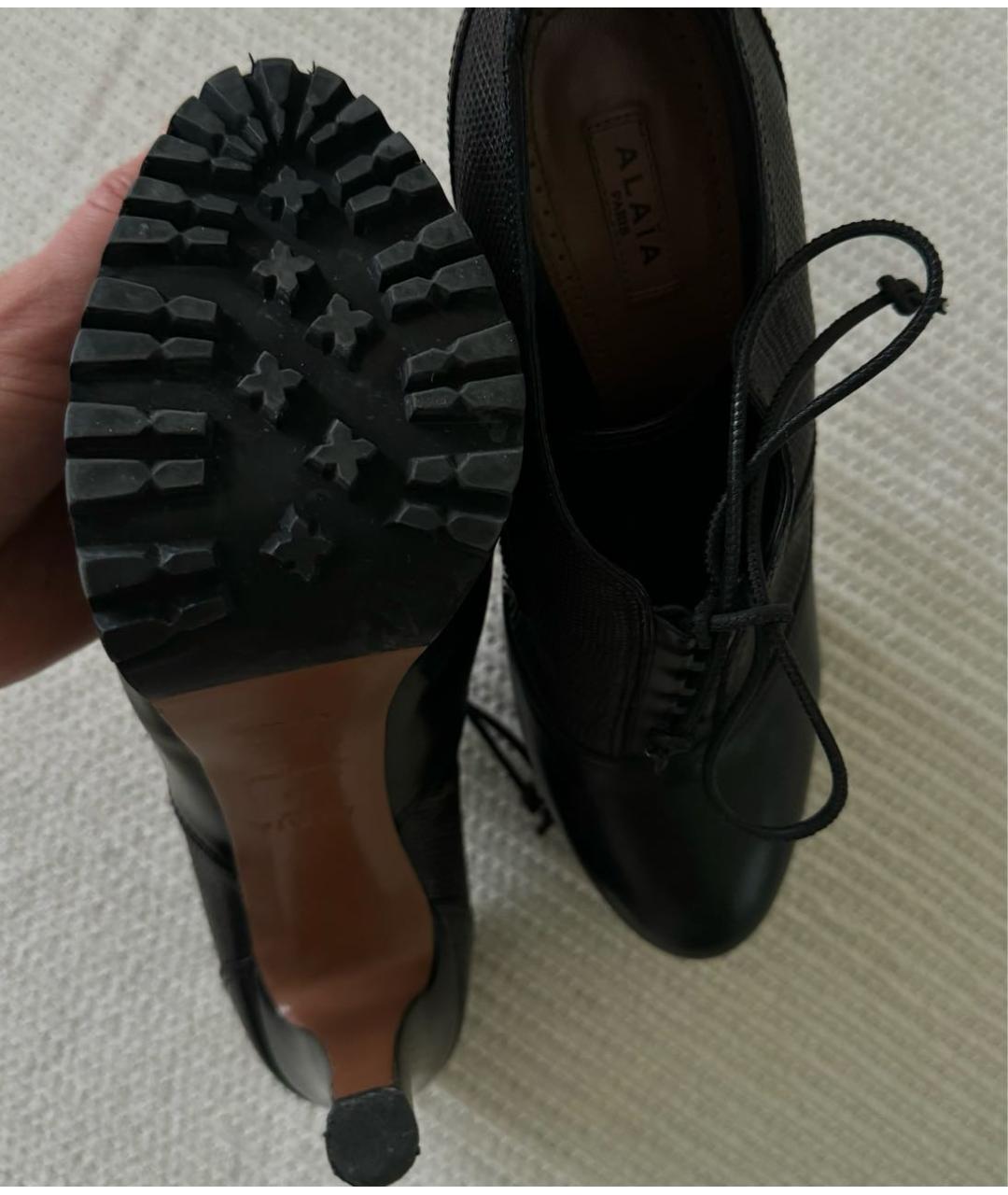 ALAIA Черные кожаные ботильоны, фото 3