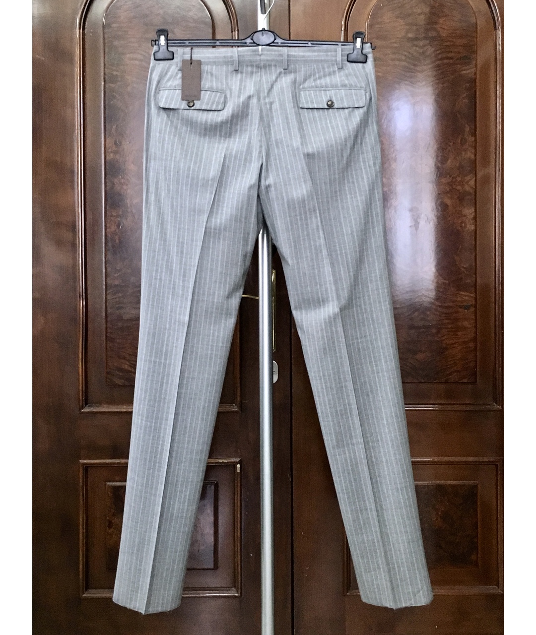 BILANCIONI Серые шерстяные классические брюки, фото 2