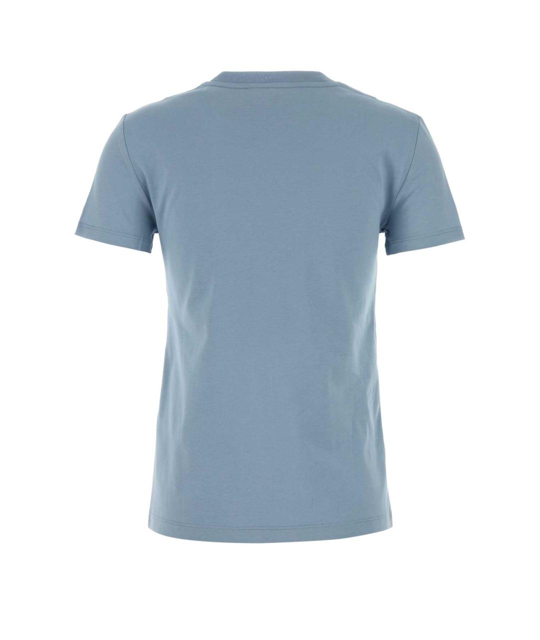 MAX MARA Голубая хлопковая футболка, фото 2