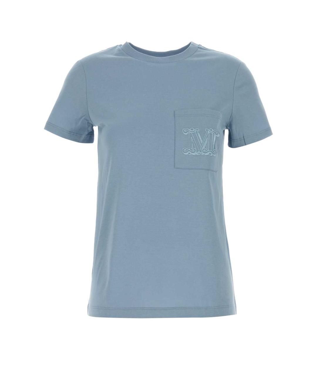 MAX MARA Голубая хлопковая футболка, фото 1