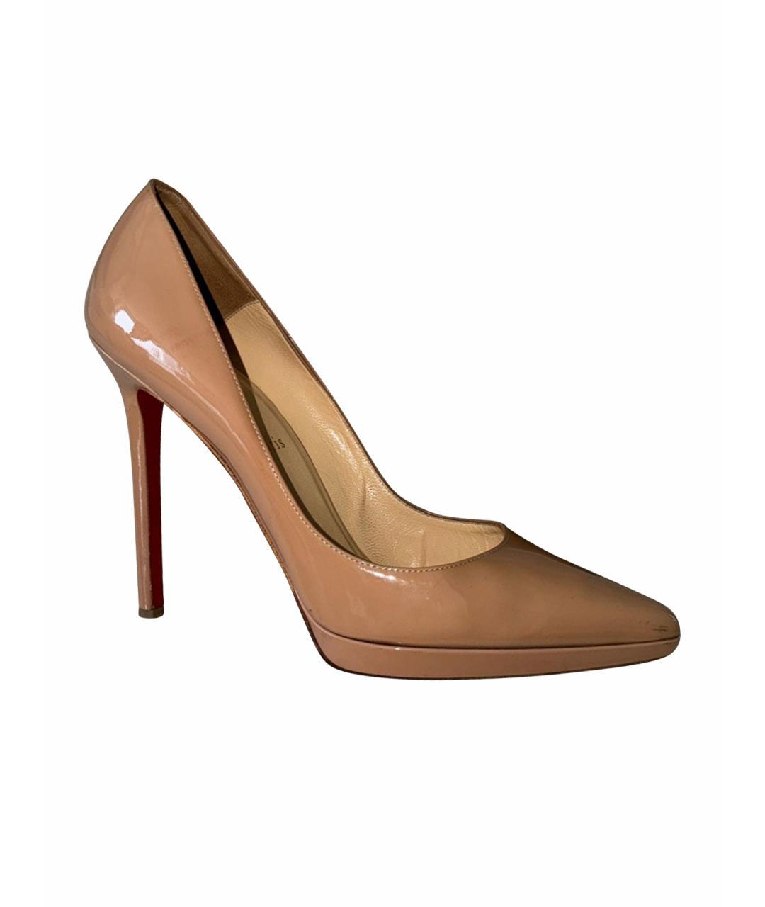 CHRISTIAN LOUBOUTIN Бежевые туфли из лакированной кожи, фото 1