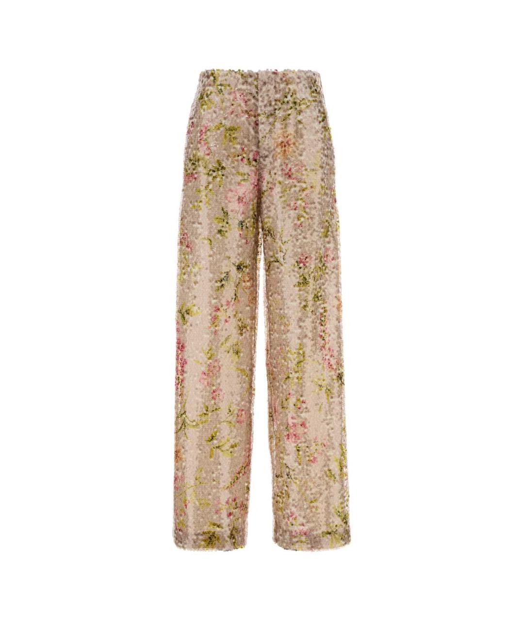 ALBERTA FERRETTI Мульти полиэстеровые прямые брюки, фото 1