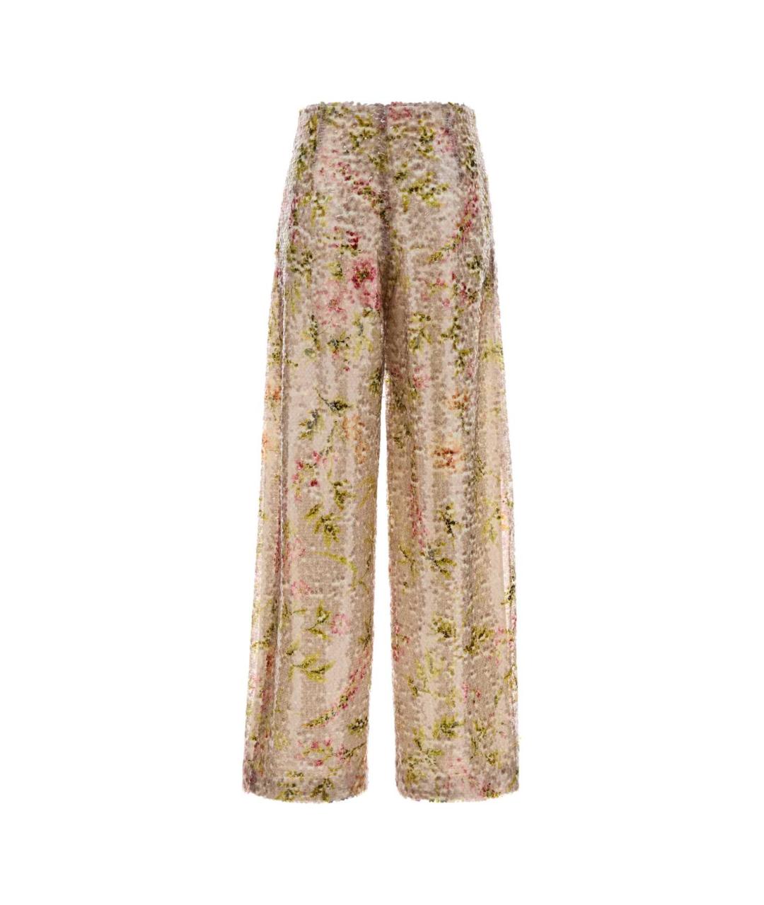 ALBERTA FERRETTI Мульти полиэстеровые прямые брюки, фото 2