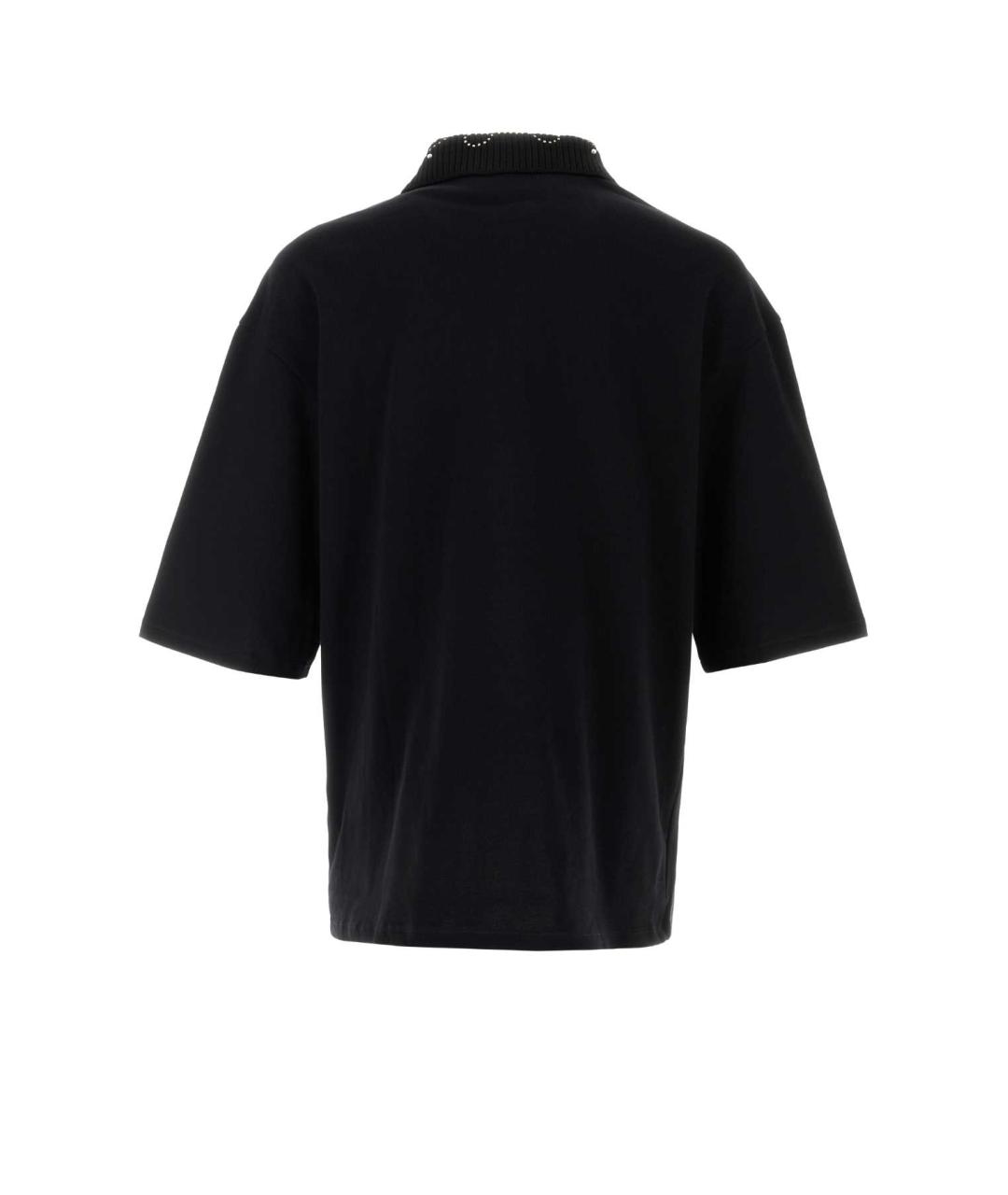 AMIRI Черное хлопковое поло с коротким рукавом, фото 2