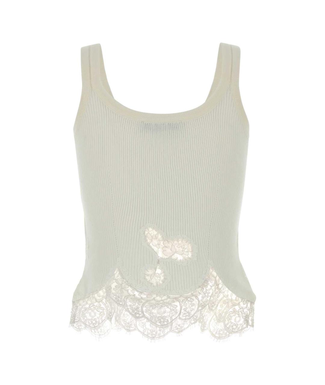 ERMANNO SCERVINO Белая хлопковая майка, фото 2