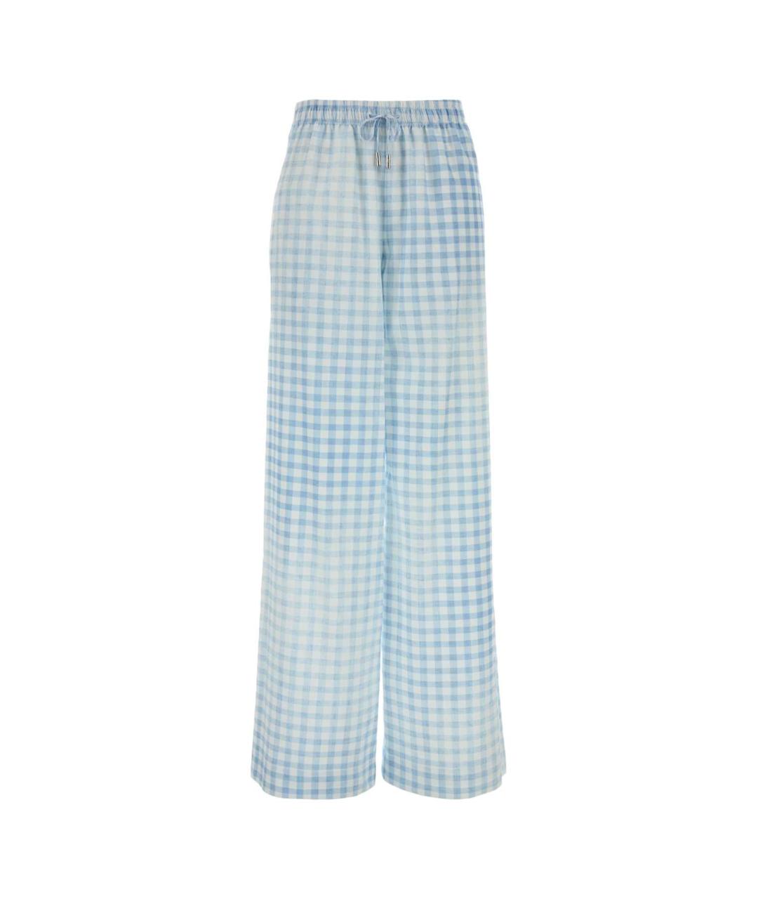 ERMANNO SCERVINO Голубые вискозные брюки широкие, фото 1