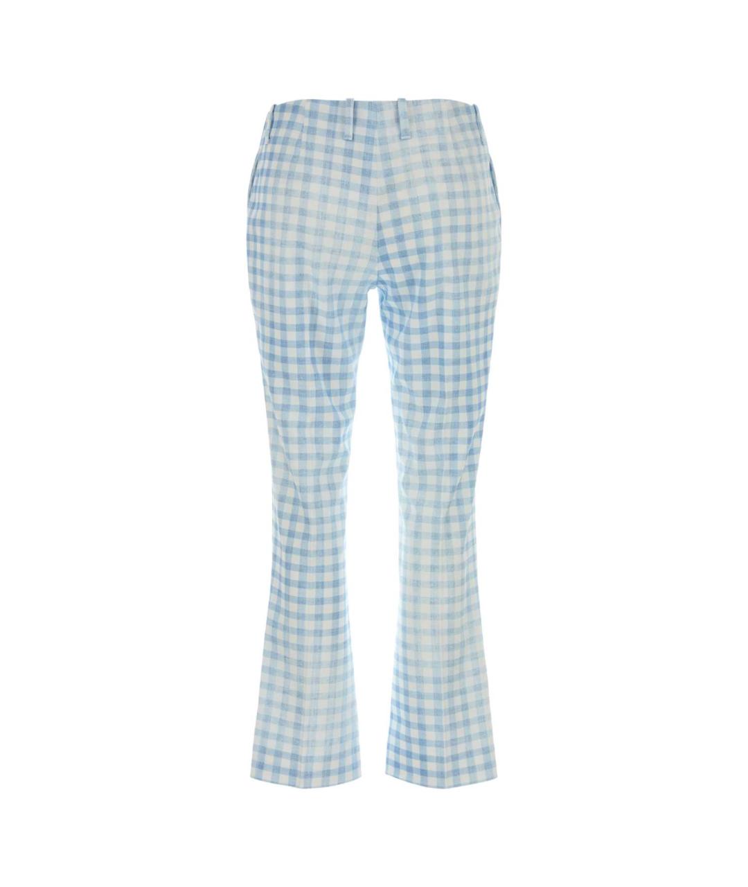 ERMANNO SCERVINO Голубые вискозные прямые брюки, фото 2