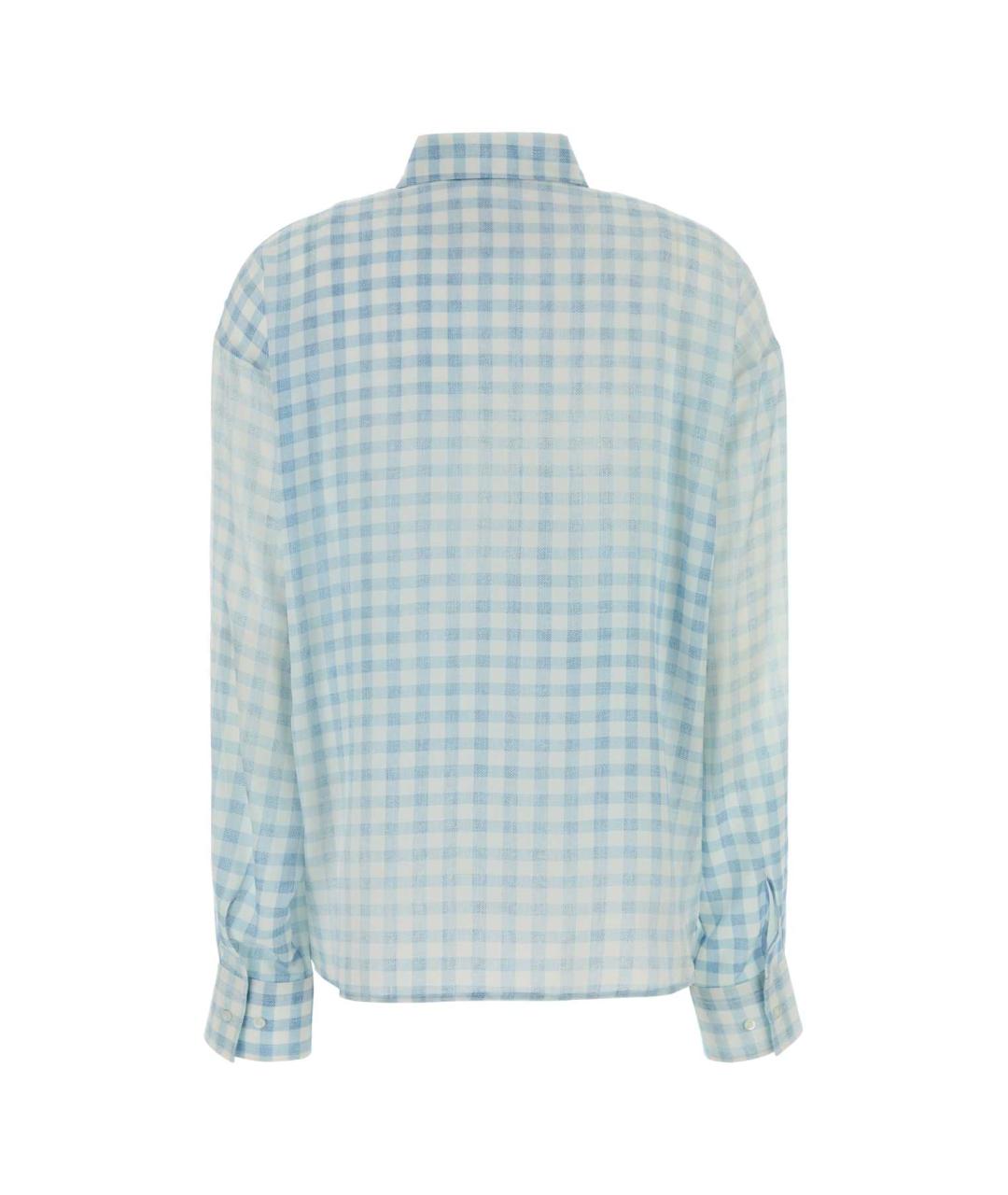 ERMANNO SCERVINO Голубая шелковая рубашка, фото 2