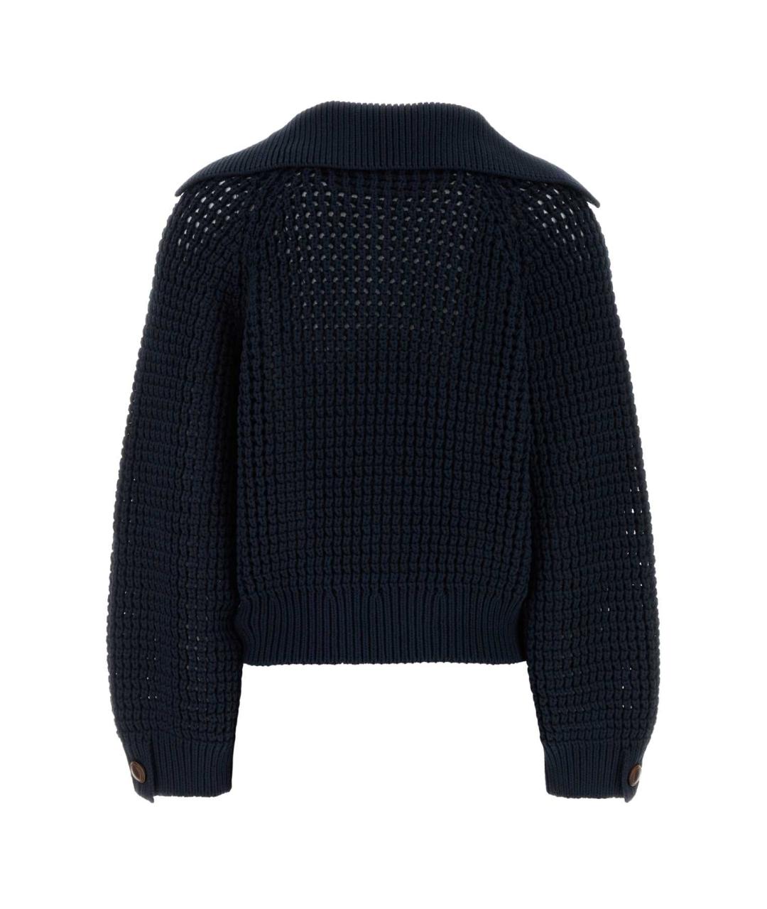 BRUNELLO CUCINELLI Темно-синий хлопковый джемпер / свитер, фото 2