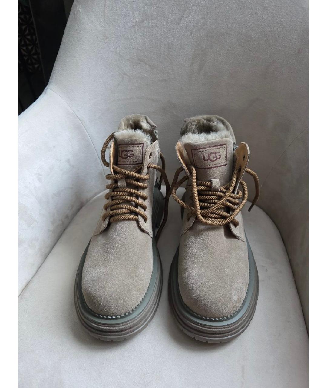 UGG AUSTRALIA Серые замшевые высокие ботинки, фото 5