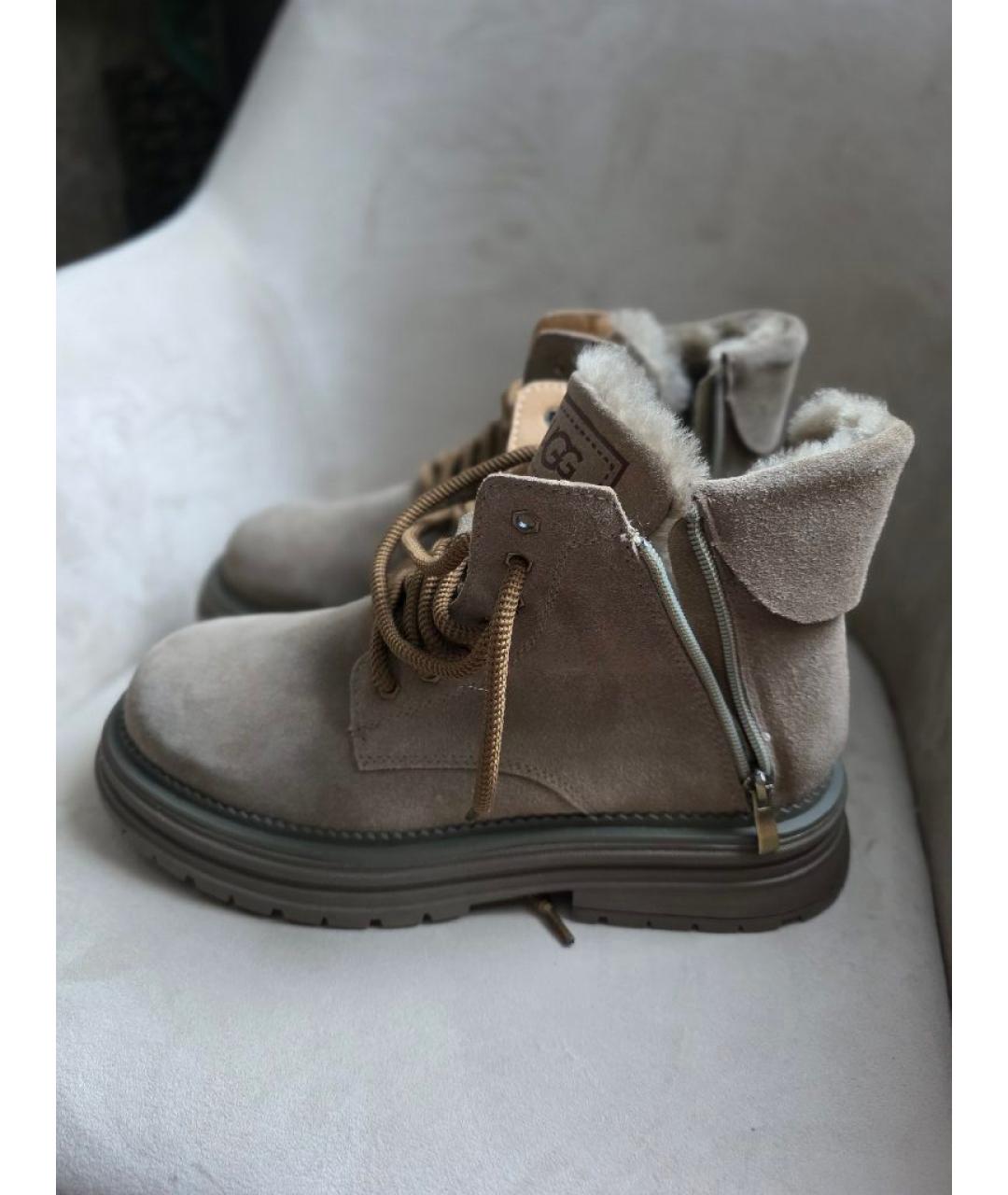 UGG AUSTRALIA Серые замшевые высокие ботинки, фото 6