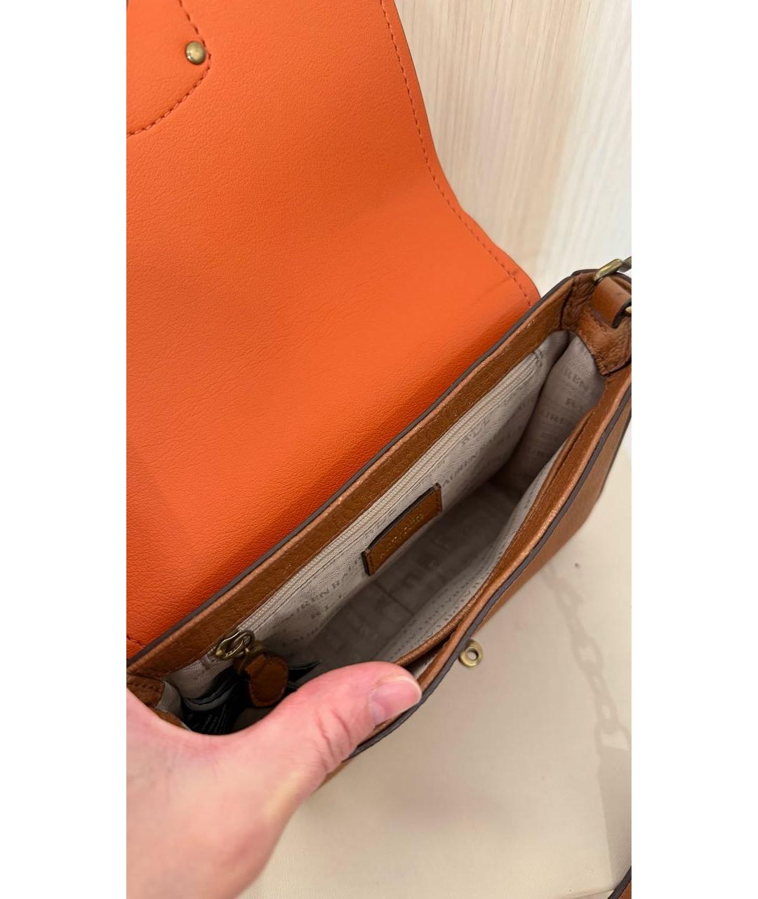 RALPH LAUREN COLLECTION Коричневая кожаная сумка через плечо, фото 4