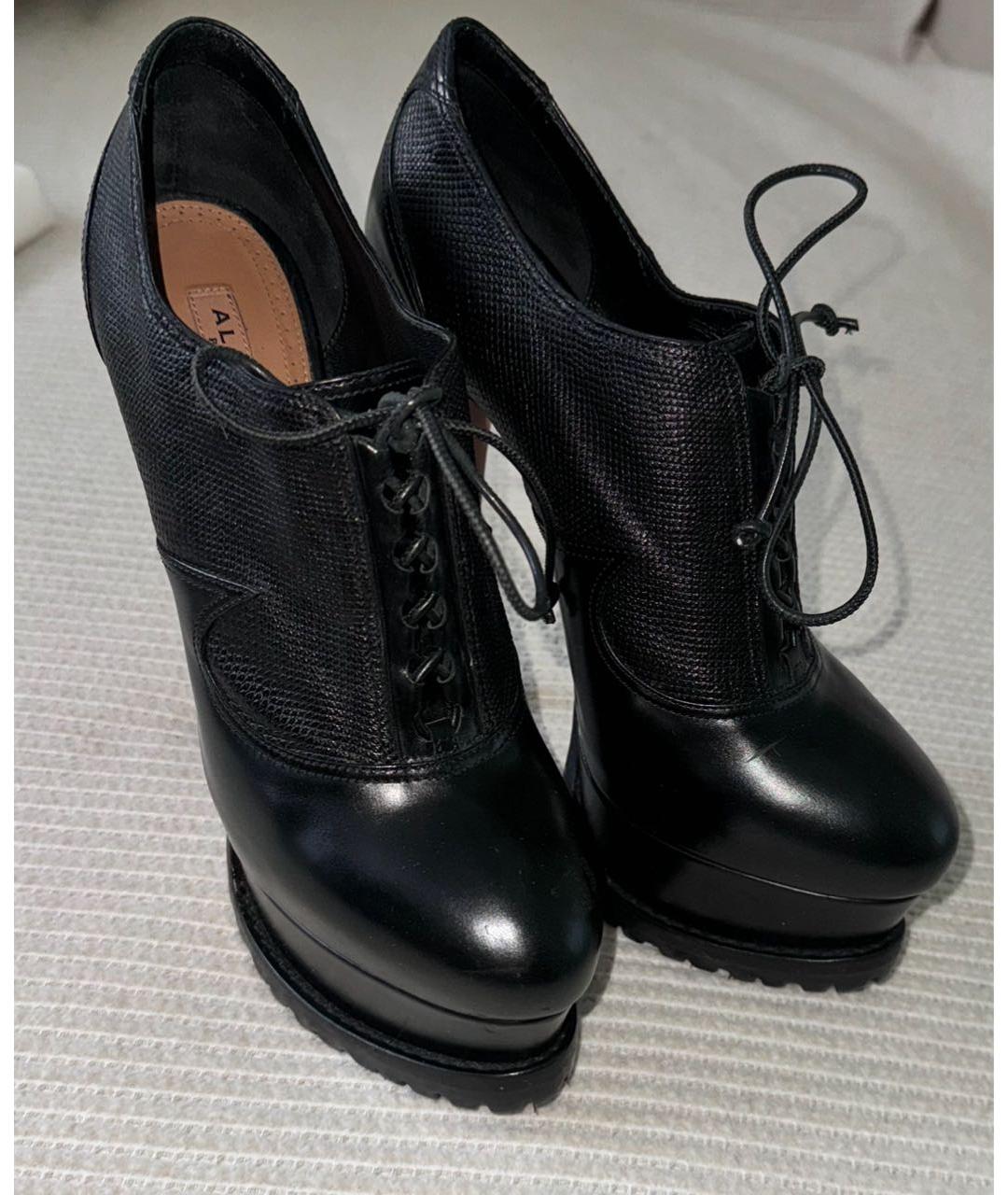 ALAIA Черные кожаные ботильоны, фото 2