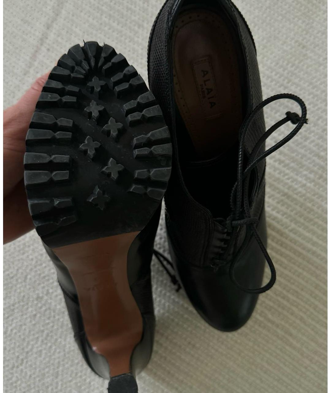 ALAIA Черные кожаные ботильоны, фото 3