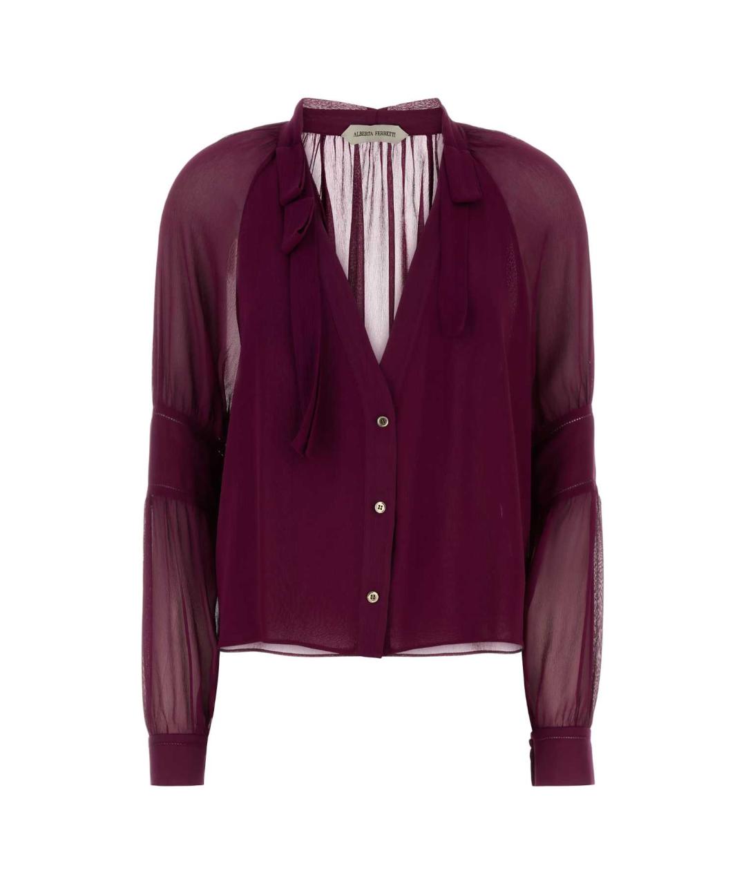ALBERTA FERRETTI Фиолетовая шелковая блузы, фото 1