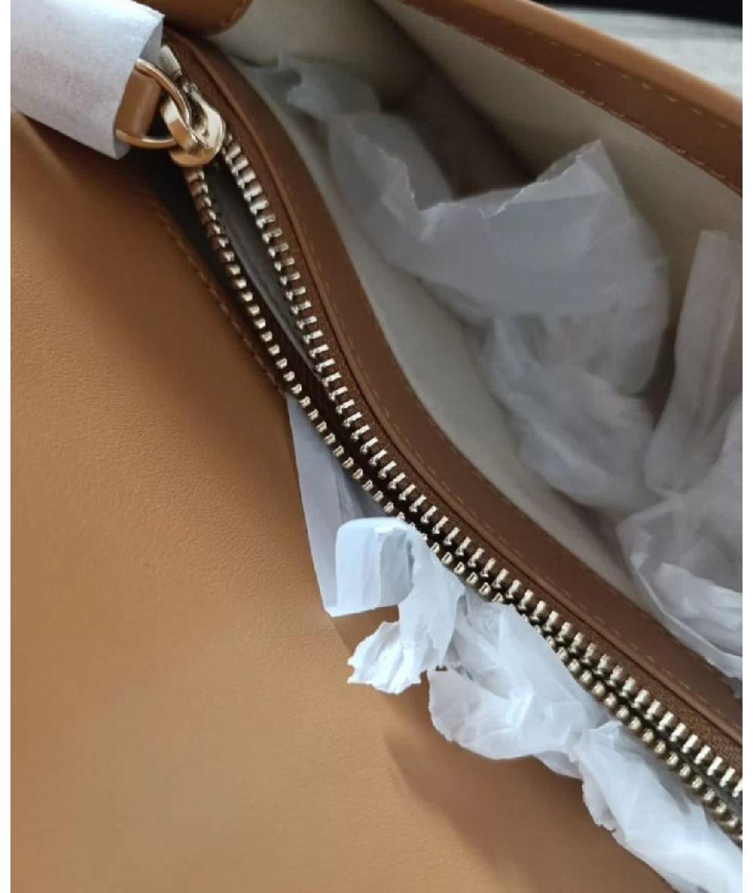 PINKO Коричневая кожаная сумка через плечо, фото 4