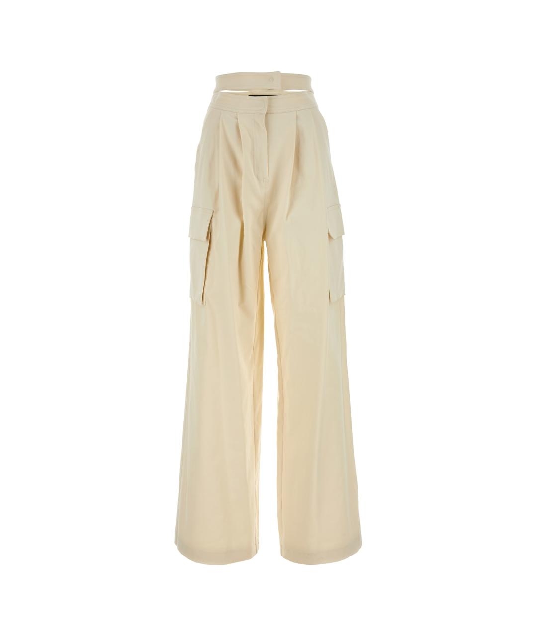 ANDREADAMO Бежевые хлопковые брюки широкие, фото 1