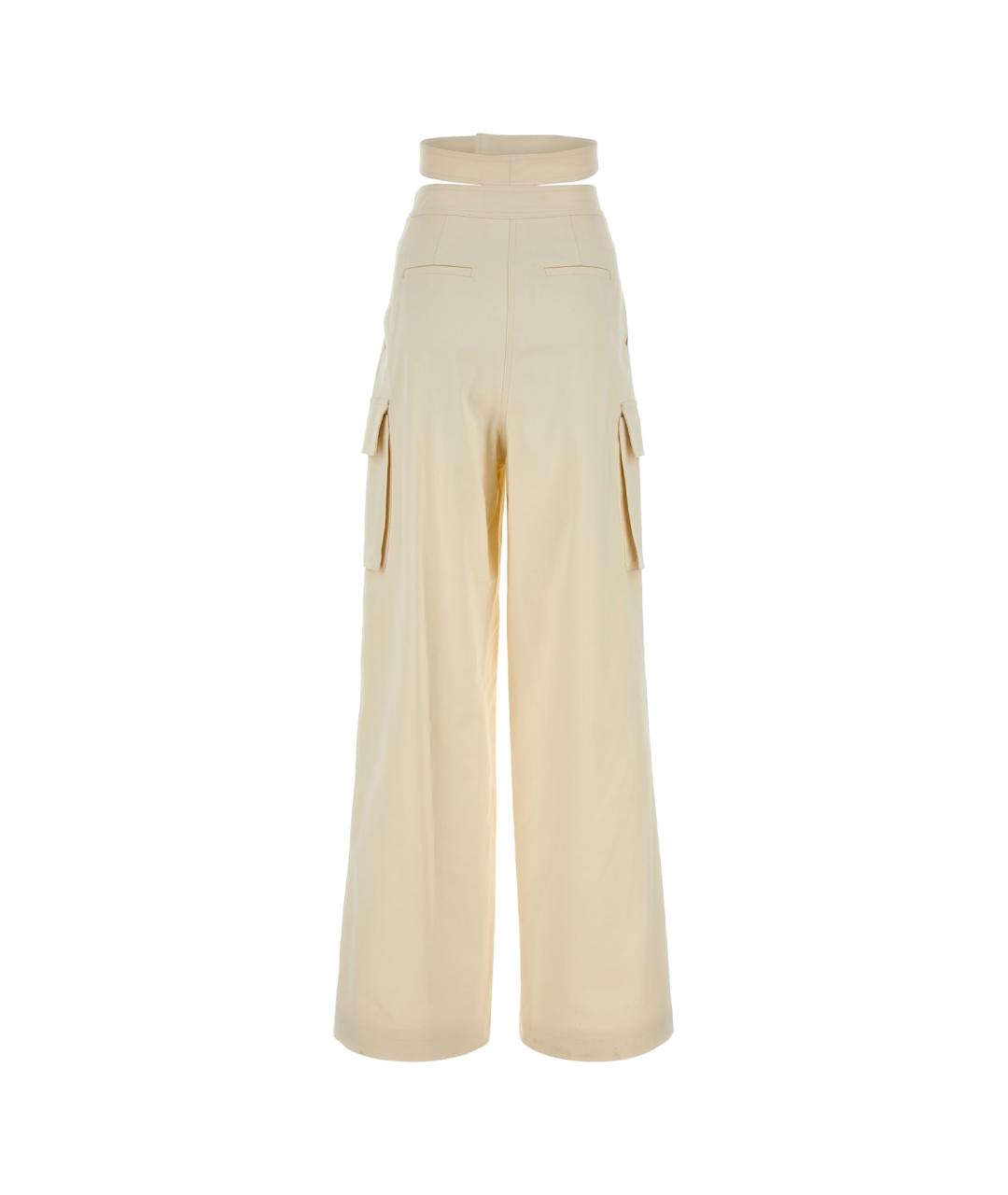 ANDREADAMO Бежевые хлопковые брюки широкие, фото 2