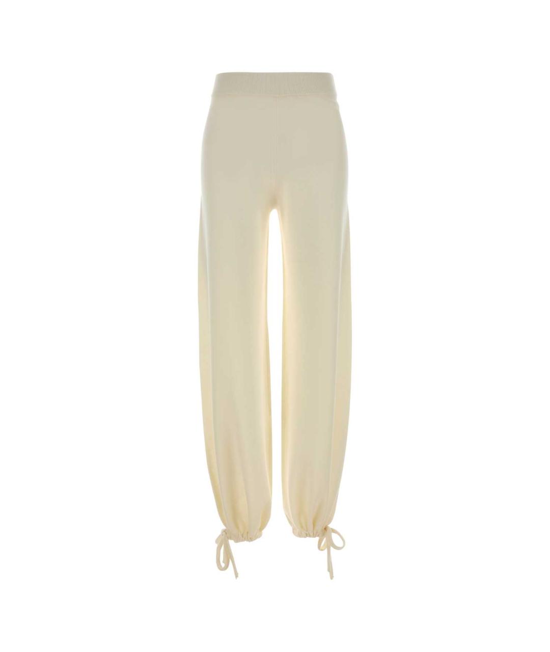 MAX MARA Бежевые шерстяные прямые брюки, фото 1