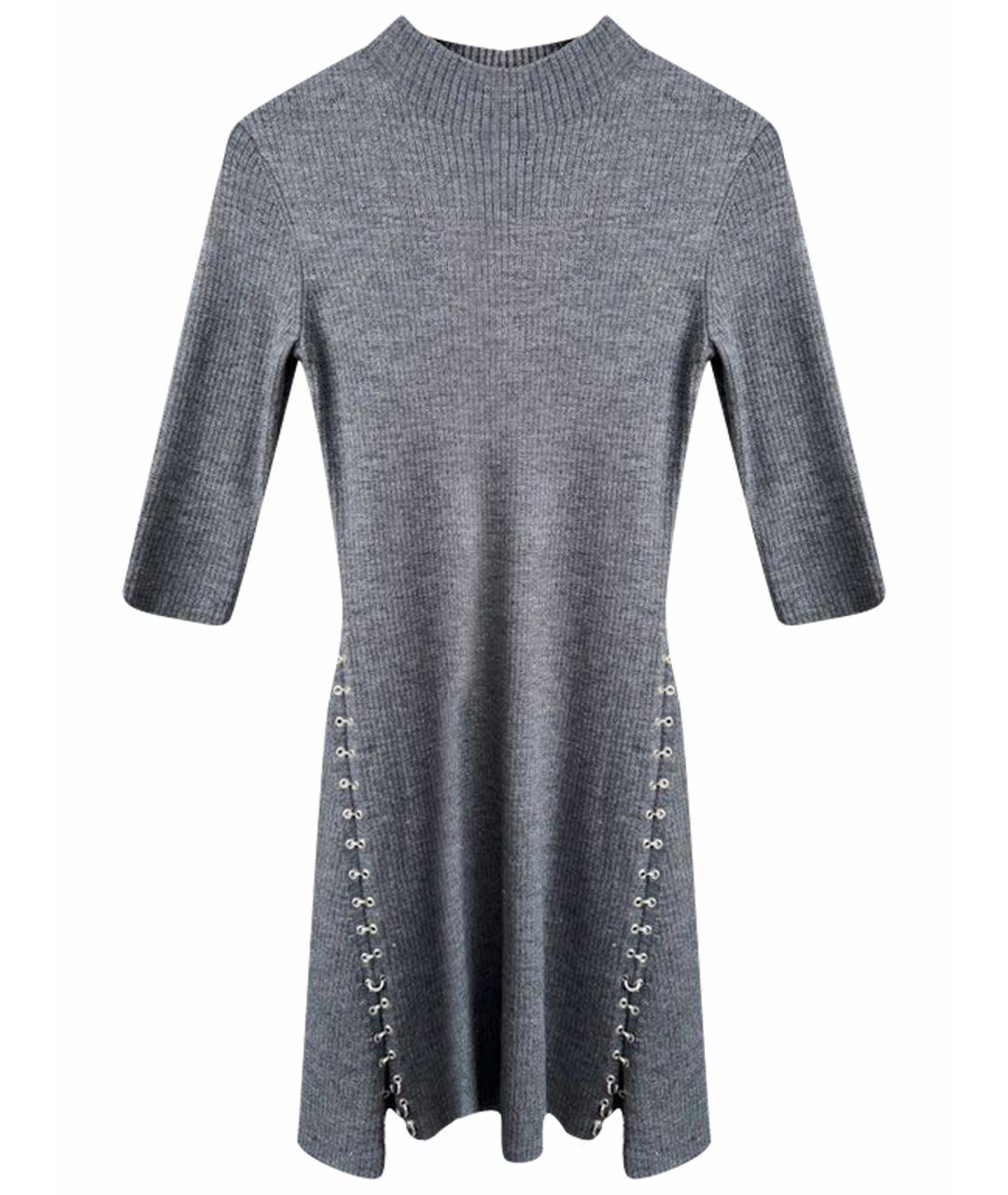 MAJE Серое шерстяное платье, фото 1