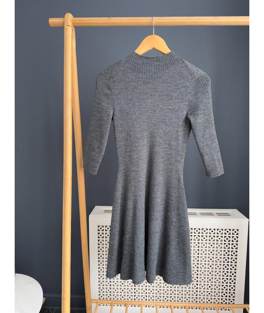 MAJE Серое шерстяное платье, фото 2