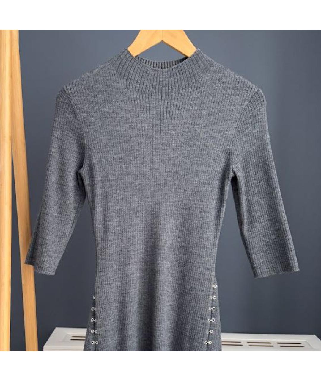 MAJE Серое шерстяное платье, фото 3