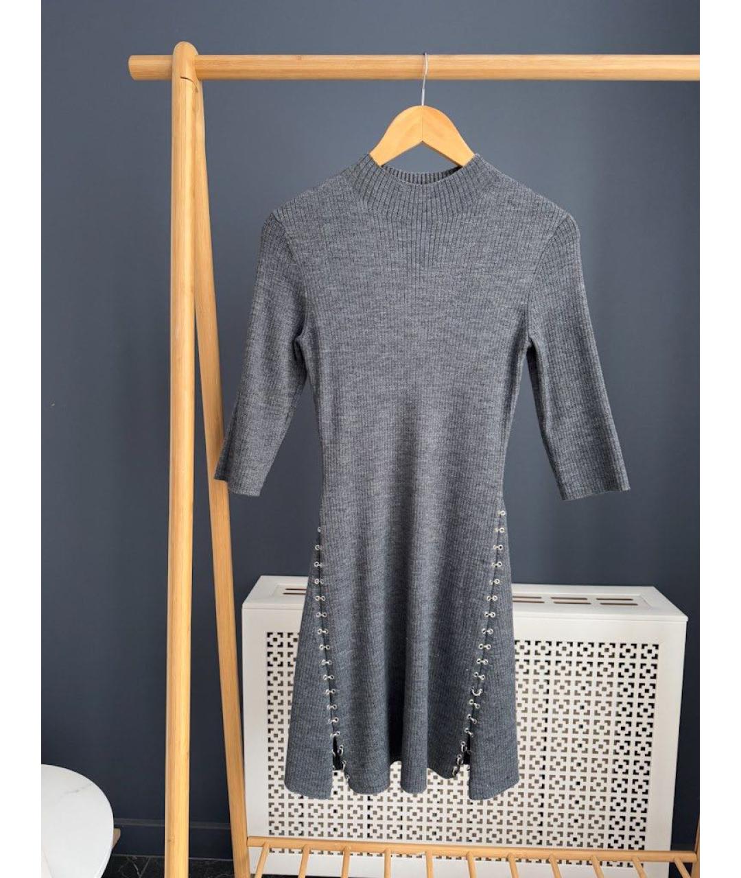MAJE Серое шерстяное платье, фото 5